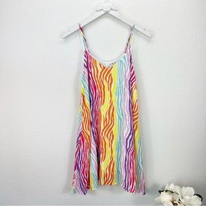 Peach Love Multi color Zebra Mini Dress Sleeveless Size Small S
